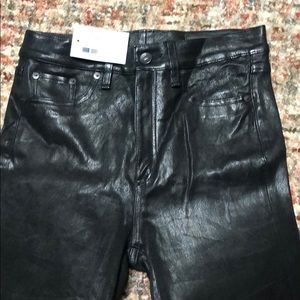 Leather above the ankle pant